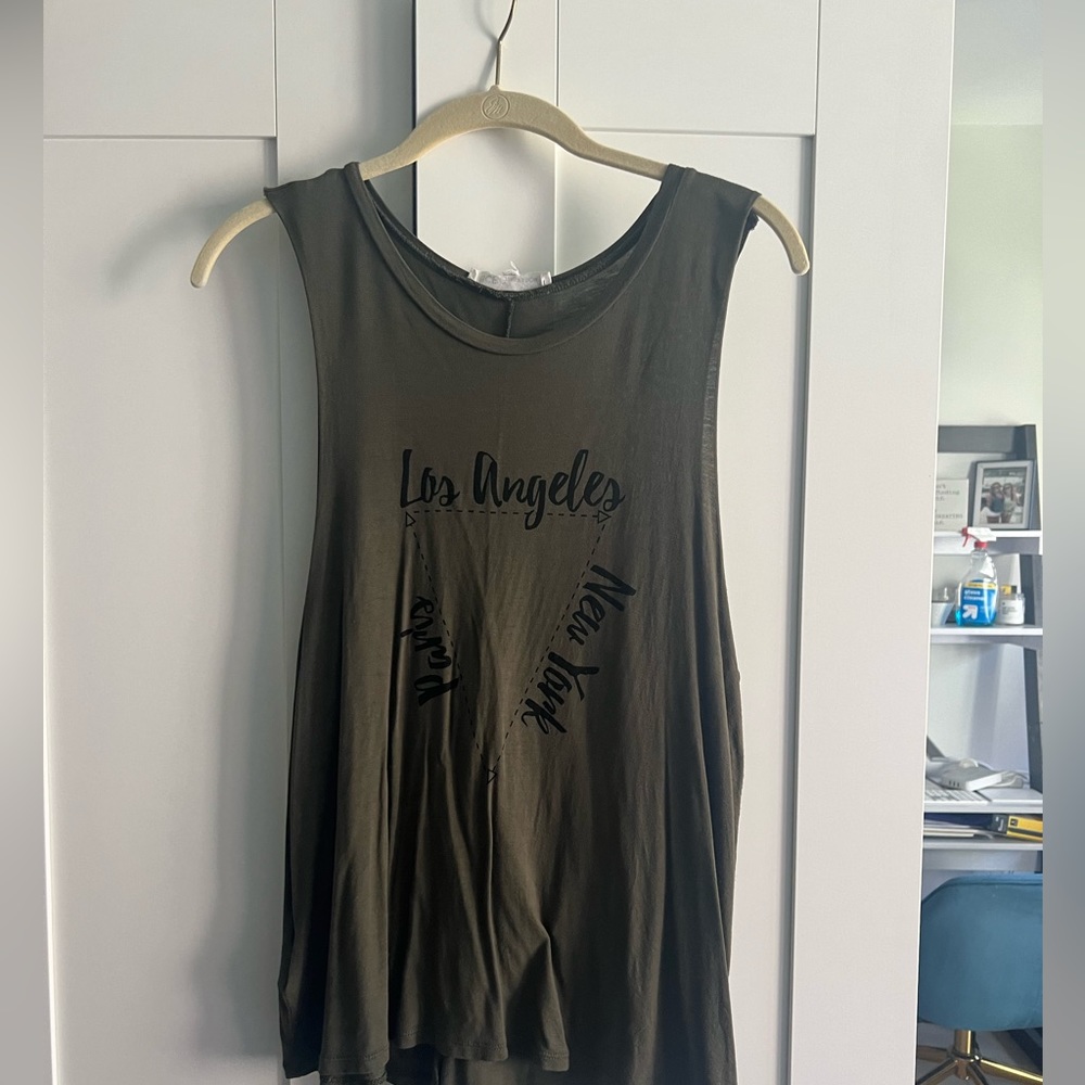 BCBGeneration New York Los Angeles Paris Green Tank-  small